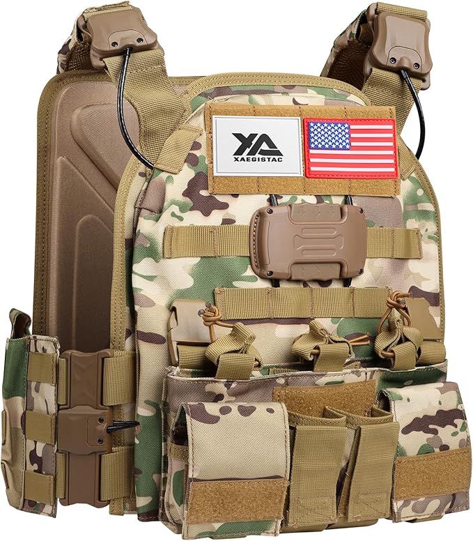 xaegistac Tactical Vest -Adjustable Modular Design for Outdoor, Hunting, and Security