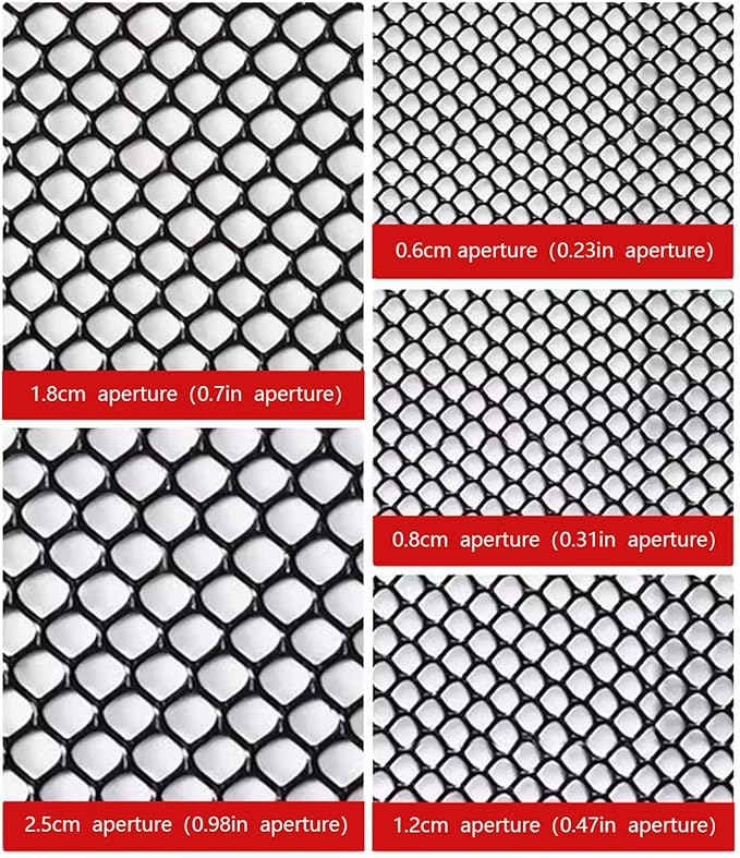 39.3IN x 65.6FT Garden Plastic Wire Mesh Fencing, Black Plastic Safety Fence Roll Poultry Breeding Netting Balcony Protection Net for Gardening Animal Pet Vegetable(Size:39.3INx65.6FT-Mesh 0.47IN)