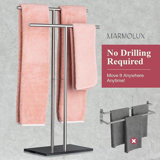 Towel Stand – Freestanding Towel Rack for Bedroom & Bathroom, Heavy-Duty Towel Drying Rack with Sturdy Base, Stylish Modern Free Standing for Spa & Home 1.6'x2.7'x0.7'
