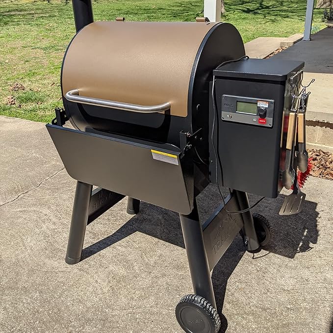 Utheer Folding Front Shelf for Traeger Pro 22, Pro 575, Ironwood 650 Pellet Grills, BAC362 Grill Accessory 25" x 12", Heavy-Duty Steel Table Supports 60 LBS, Foldable Prep & Storage Station