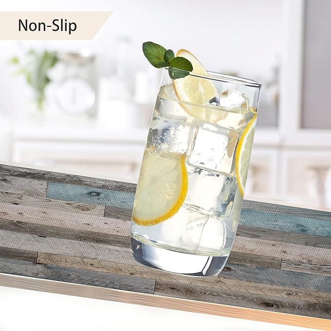 Rustic Wood Grain Placemats Set of 6,Vintage Barn Wooden Place Mats Heat Resistant Washable Non-Slip Table Mats for Party Kitchen Dining Decor 12x18 Inch