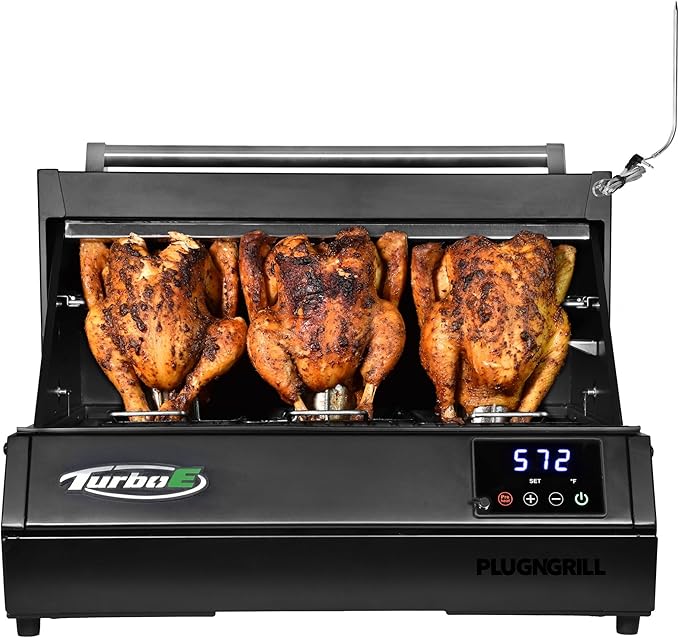 Turbo E XL Electric Grill, 1700W Infrared, Warming Rack and Probe, Apartment Friendly