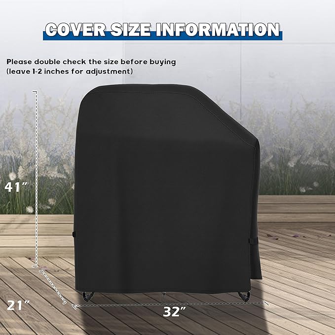 Outdoor Griddle Cover for Char-Griller Patio Pro Charcoal Grill Model E1515, Outdoor Charcoal Grill Cover for DNKMOR Charcoal Outdoor BBQ and for Kendane Barrel Grill