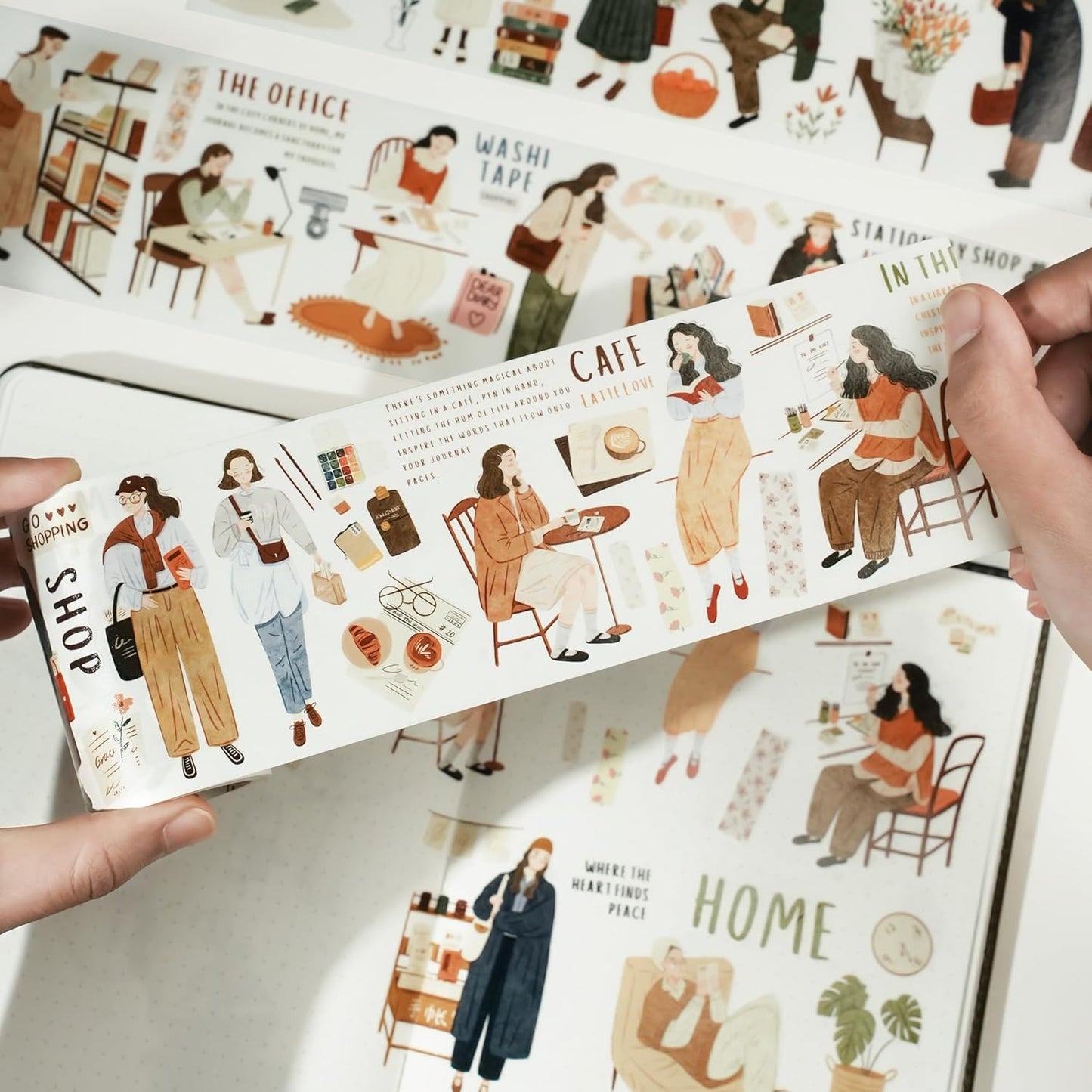 WT Pre-Cut Planner’s Day PET Tape Set, 2 Rolls, Original Designs, Waterproof Decorative Masking Tape for Journals, Planners, Scrapbooking, DIY Paper Projects