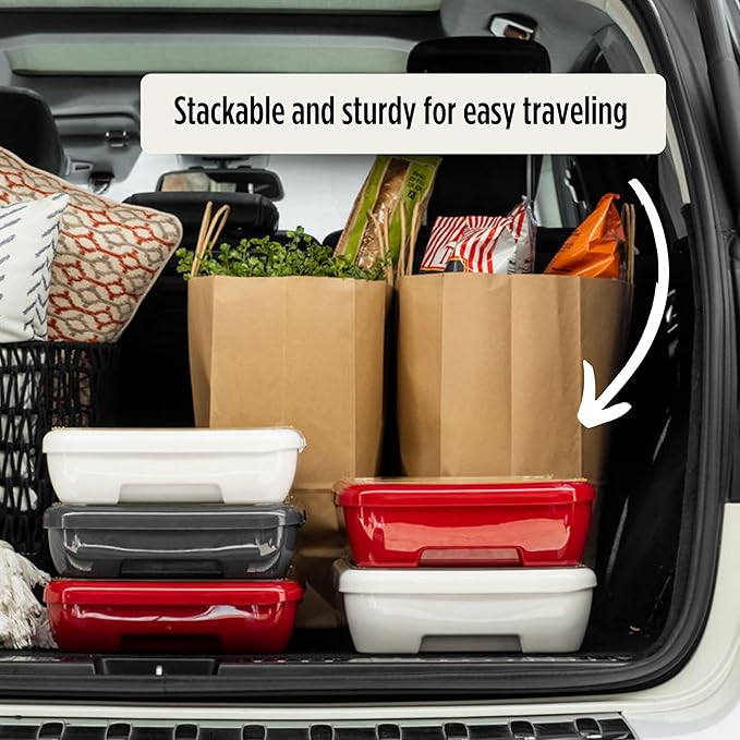 Fancy Panz - Marble 9x13x2" Aluminum Foil Pan Carrier with Lid - Elevated Food Serving Tray - Portable Casserole Carrier with Lid - Made in the USA Hosting Essentials