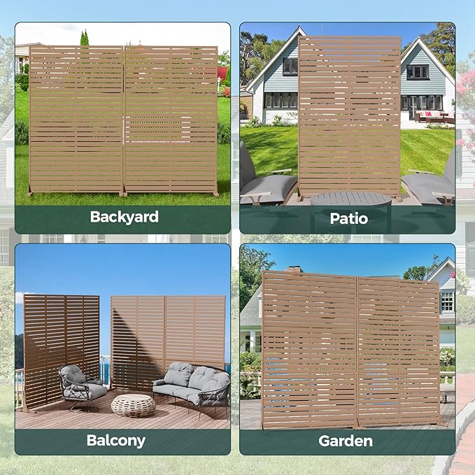 Privacy Fence Screen Outdoor Freestanding Privacy Panel, 72" H×47" W HDPE Decorative Panels with Stand, Room/Garden Divider, Outdoor Privacy Screen for Patio,Deck, Balcony, Pool