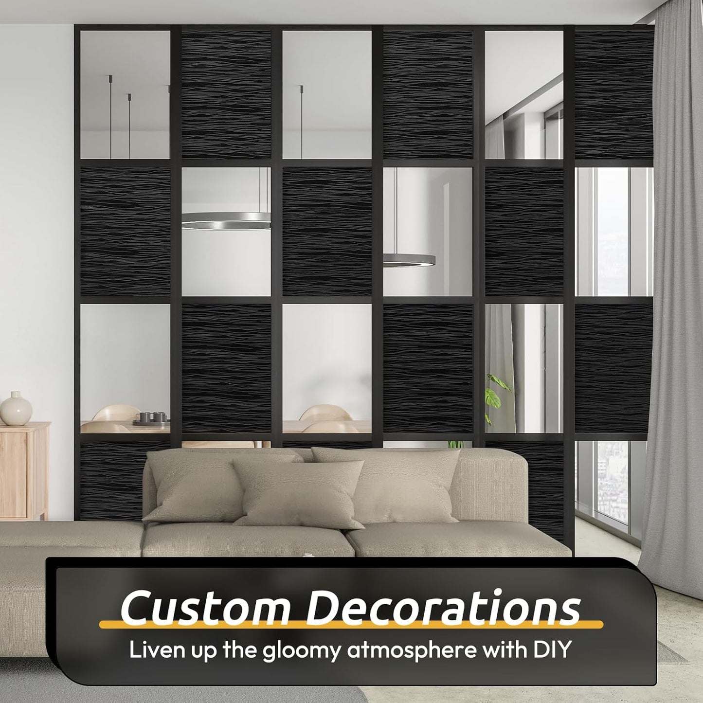 rabbitgoo Blackout Window Film, Sun Light Blocking Window Black Out Cover for UV Reduction, Removable Tint Room Darken Heat Control Frosted Glass Sticker for Home, Black, 17.5 x 78.7 Inches