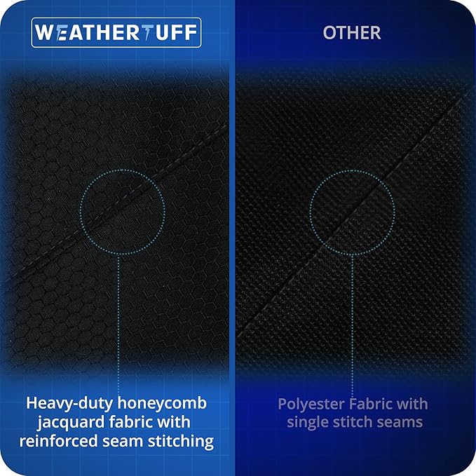 All Season Universal Heavy Duty Standard Grill Cover, Hi-Tech Premuim Quality | Anti-UV, Waterproof & Wind Resistant - Outdoor Barbecue Grilling & Storage, 68" L x 24" W x 48" H | Black