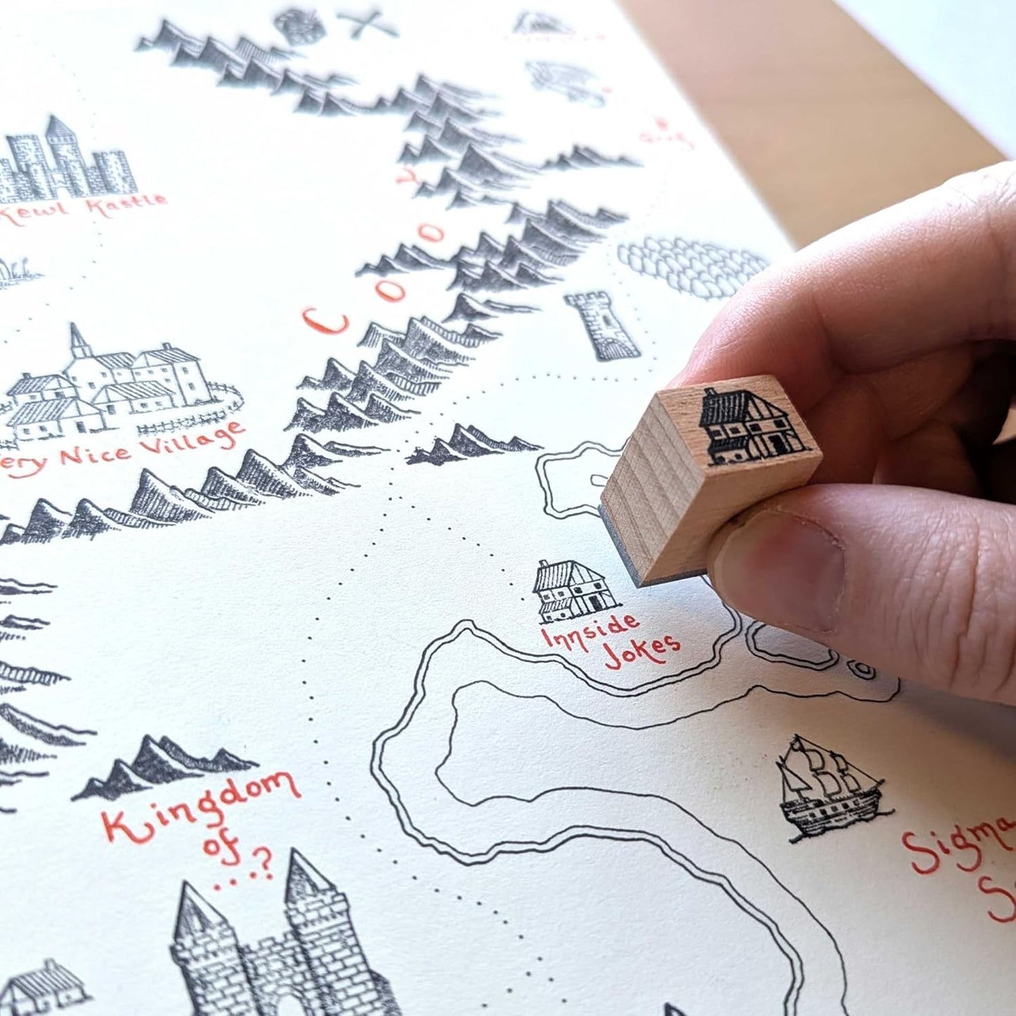 Lord Of Maps Fantasy Map-Making Stamp Kit Expansion - 18-Piece Rubber Stamp Set for TTRPG, World Building, Battle Maps, Journaling, Arts & Crafts - Castles, Villages, Towers