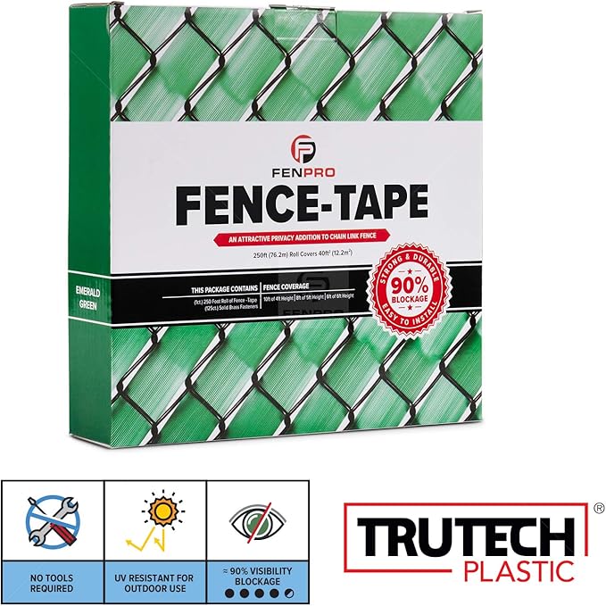Chain Link Fence Privacy Tape (Emerald Green)