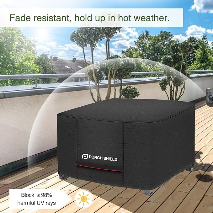 Porch Shield Square Patio Fire Pit Cover Fade Resistant Waterproof Outdoor Firepit Cover 36 x 36 inch for Gas Propane Fire Table