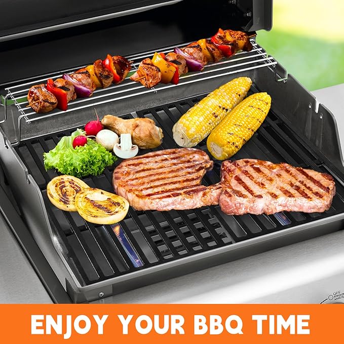 GGC 7637 Grill Grates for Weber Spirit E210 E220 S210 S220, 17.5" Cast Iron Cooking Grid for Weber Spirit 200&Spirit II 200 Series Gas Grills with Front Control Panel