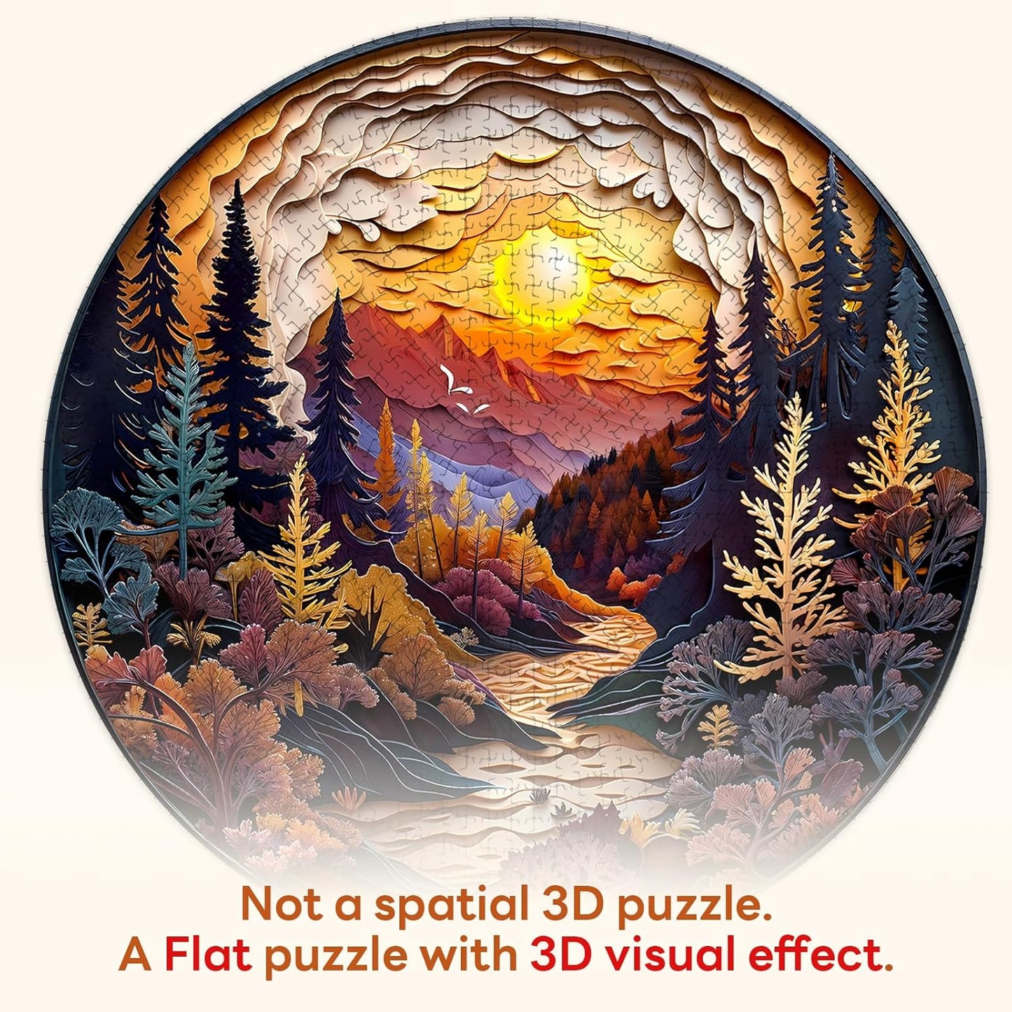 masseruon Round Puzzles for Adults 1000 Pieces-Naturelish Puzzle-26.6x26.6in Jigsaw Puzzles with HD Matte Finish-Hard Impossible Difficult for Adult-Challenging Gift for Puzzle Lovers