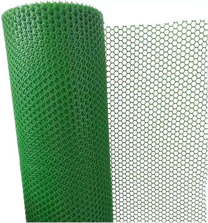 Plastic Wire Mesh Fence 39.3 Inches Wide Safety Fence Roll Balcony Protection Net Fencing Multi-Use Decorative Barrier for Chicken, Snow, Poultry, Patio, Garden, P(Size:1x20M - Mesh 1.8cm,Color:Green)
