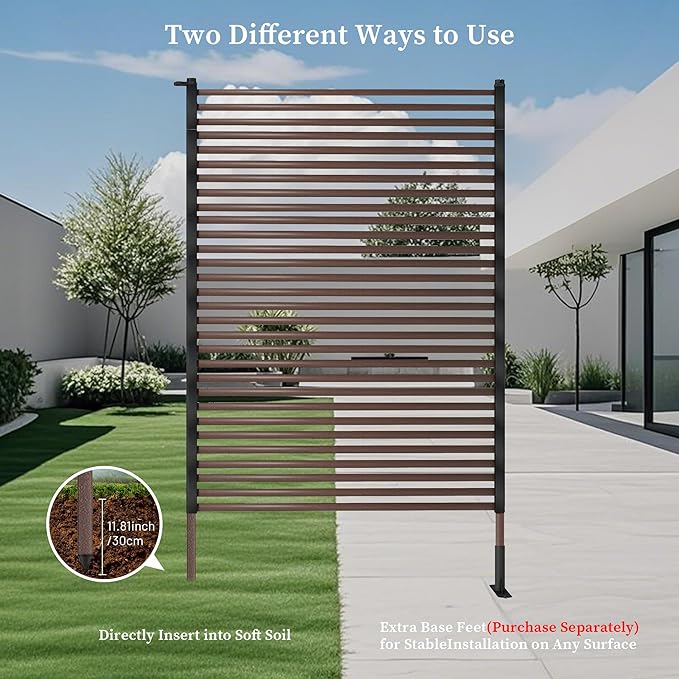 Outdoor Privacy Screens, 6FT X 4FT Decorative Privacy Fence Panels for Patio, Backyard and Garden(Brown)