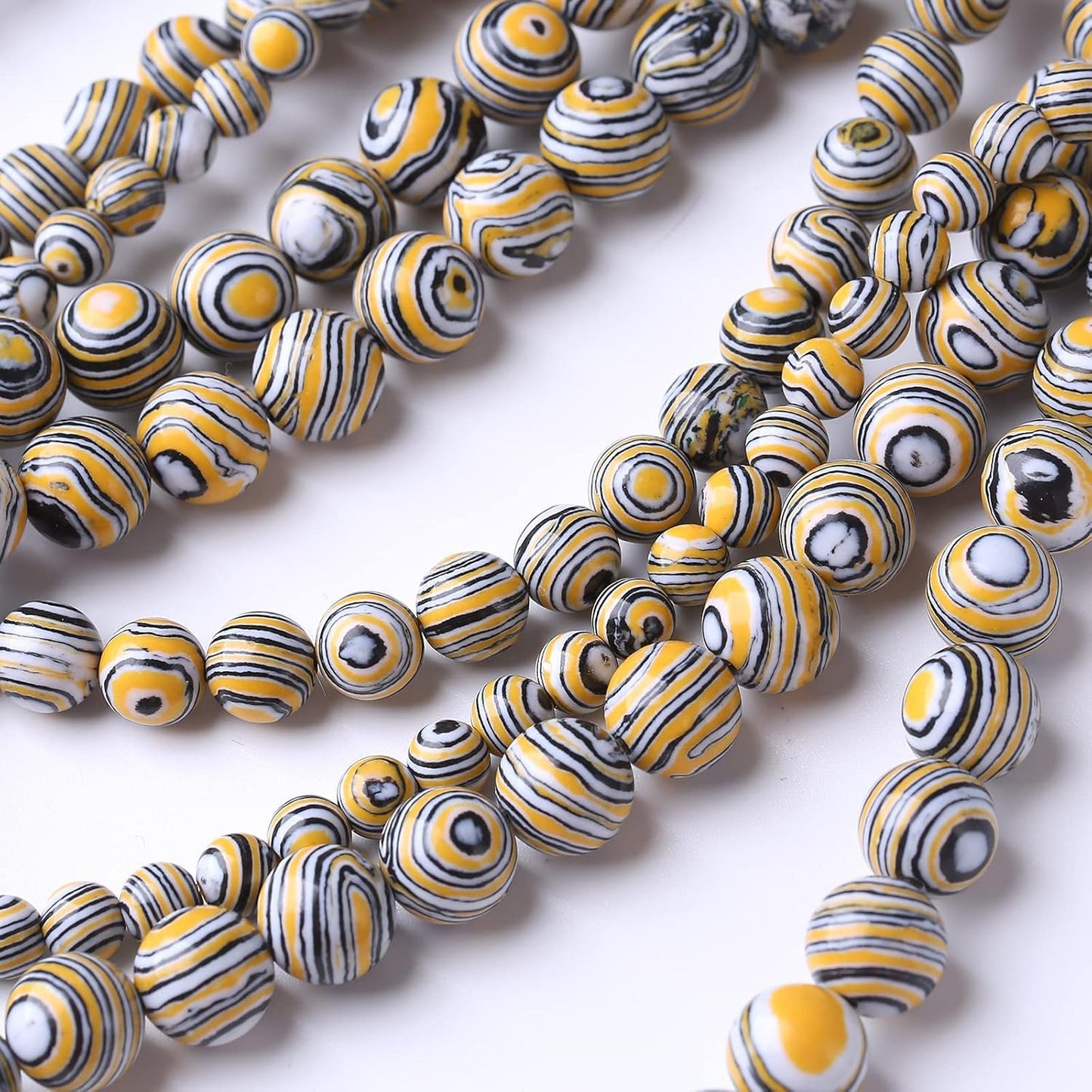 90PCS 4MM Yellow Malachite Beads Natural Gemstone Round Stone Beads for Jewelry Making DIY Energy Stone Healing Power Bracelet 15"