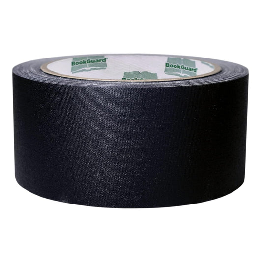 BookGuard 2 Inch Bookbinding Tape, Vinyl Coated Cotton Cloth Book Tape, Ideal Book Repair and Library Supplies - 15 Yards, Black