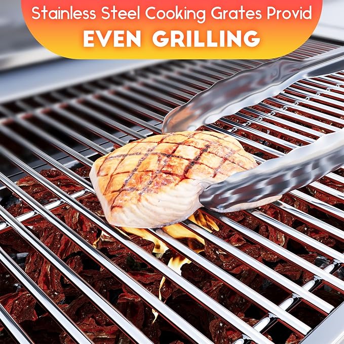 19.5" Solid Stainless Steel Cooking Grill Grates Replacement for Weber Genesis E and S Series 300 E310 E320 S310 S320 Gas Grills, Cooking Grate Grid for Weber 7524 7528, Set of 2