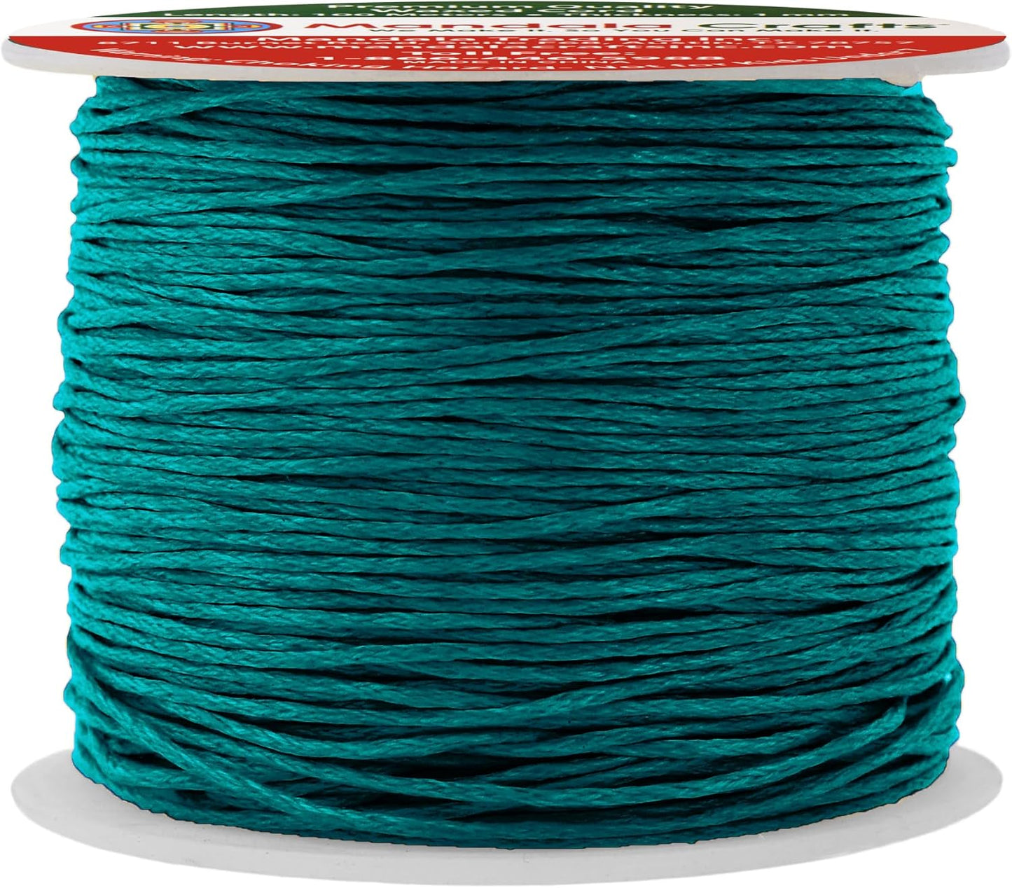 Mandala Crafts 1mm 109 Yards Teal Cotton Waxed Cord for Jewelry Making Bracelet Cord Waxed String - Beading String Thread Jewelry Cords for Necklaces String