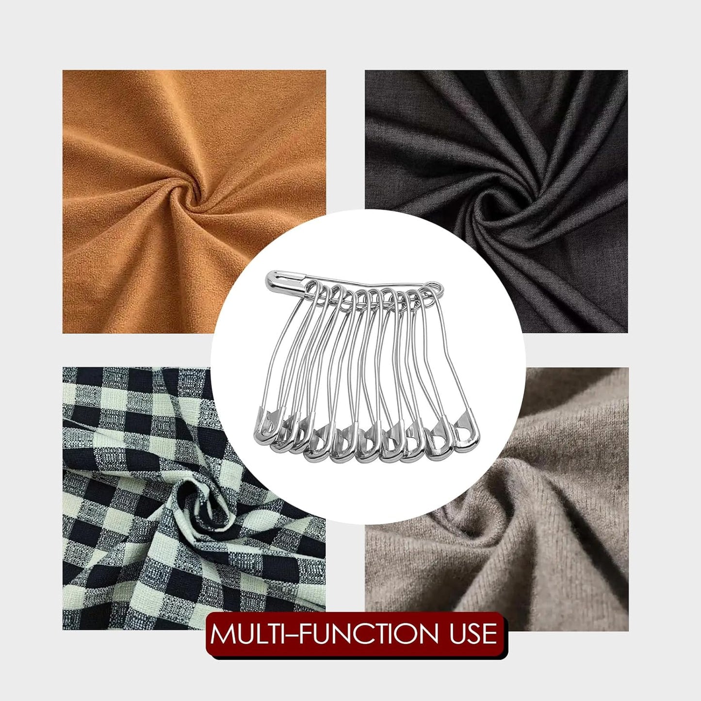 100 Pack Curved Safety Pins for Quilting Basting Pins 54mm/2inch Quilting Safety Pins Stainless Steel Quilting Pins