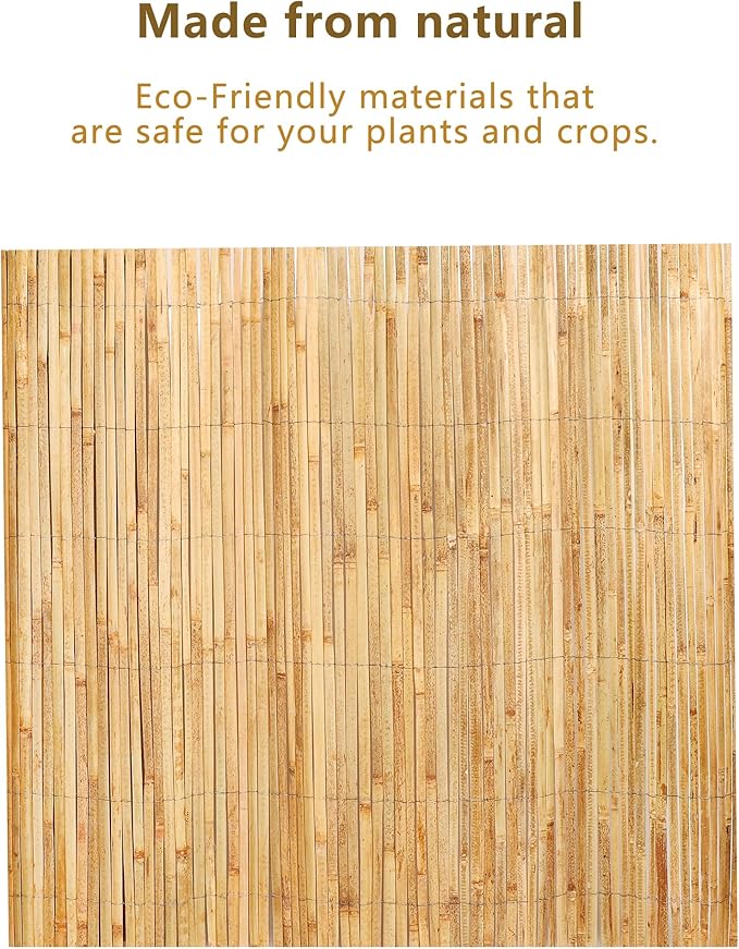 4ft x 13ft Natural Bamboo Slat Screening Roll, Outside Bamboo Privacy Fencing, Privacy Screen Panels for Garden, Outdoor