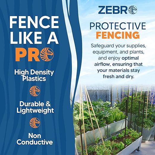 ZEBRO Plastic Hardware Mesh Screen & Fence Roll (2' x 15' - Green) - Plastic Indoor or Outdoor Balcony, Patio & Porch Netting - Safety Barrier Plastic Fence to Protect Pets & Kids Around The Home