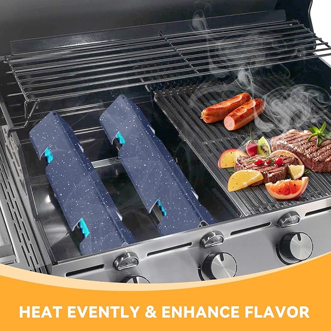 15.3 Inch Flavorizer Bars for Weber Spirit I & II 200 Gas Grill with Front-Mounted Knobs, for Spirit E210 S210 E220 S220, Porcelain Steel, 3 PCS, for Weber Spirit Grill Parts 7635