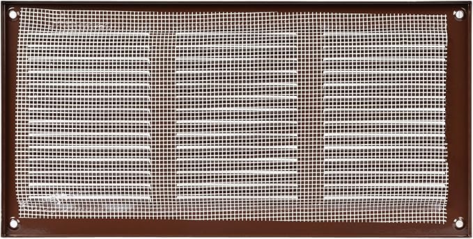 Repa Market 12x6 Inch Air Vent Cover/Brown Galvanized Steel Louvered Grill Cover with Mesh Screen/Wall or Ceiling Vent/Durable Flush Mount HVAC Register for Indoor and Outdoor Ventilation