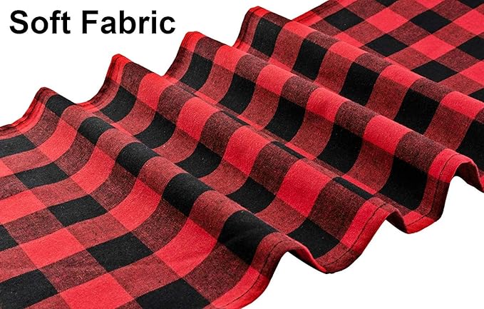 3 Pack 12"x108" Buffalo Check Table Runners Red and Black Plaid Table Runner for Christmas Dinner, Lumberjack Party, Outdoor or Indoor Gatherings Table Home Decorations 12"x108"