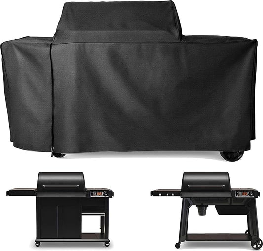 Grill Cover for Traeger Woodridge Pro & Woodridge Elite Pellet Grills, Black Waterproof BBQ Cover for Traeger Grills BAC776