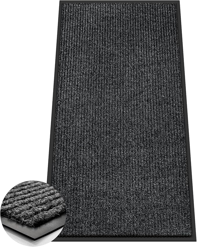 Azadx 4'x8' Indoor Outdoor Door Mat Heavy Duty Front Door Mat Ultra Absorbent Muddy Dirt Resist Welcome Door Mats Non-Slip Backing Entrance Mat for Home Commercial Outdoor Entrance Floor Mat
