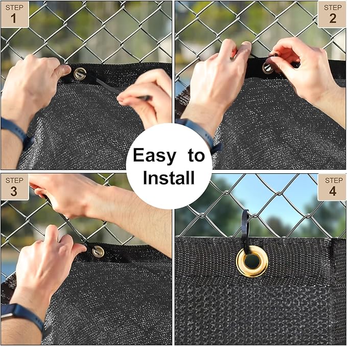 UPGRADE Privacy Fence Screen 8'x18' Dark Grey Outdoor 90% Visibility Blockage 170 GSM Mesh Shade Cover Panels for Backyard,Balcony,Home Decoration with Zip Ties,Customized Avaliable