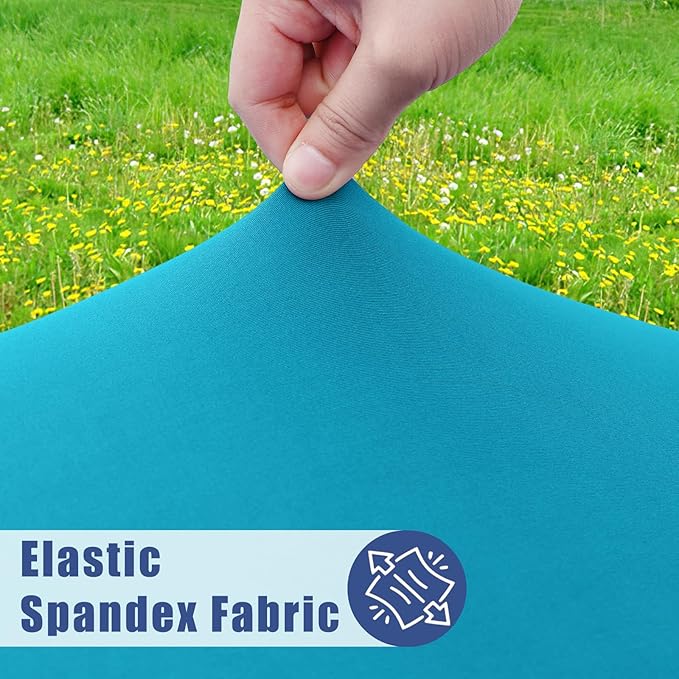Spandex 6 Foot Rectangle Table Cloth 6 Pack, Elastic Fitted Tablecloths for Picnic, Stretch Washable Patio Table Cover for Outdoor, Camping, Banquet and Parties (Teal, 30"x72")