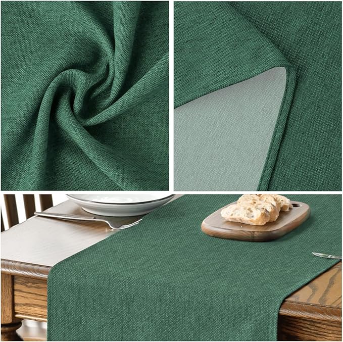 Artoid Mode Forest Green Table Runner, Seasonal Christmas Spring Washable Kitchen Dining Table Decoration for Home Party Decor 13x48 Inch