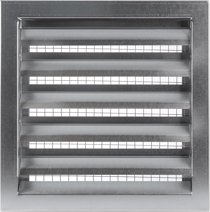 Vent Systems 12" x 12" Inch Galvanized Steel Industrial Gable Vent - Heavy-Duty Louvered Air Intake Exhaust Vent Cover – Outdoor Wall Vent HVAC Grille - Air Return Grille for House Wall Crawl Space