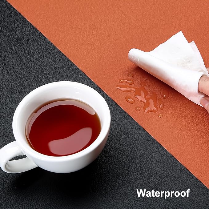 Myir JUN Table Runner Double Sided Vinyl Runner Table 72 Inch Long Runner for Table Washable Waterproof Non-Slip for Home Decorations Black Orange,12 x 72 inch