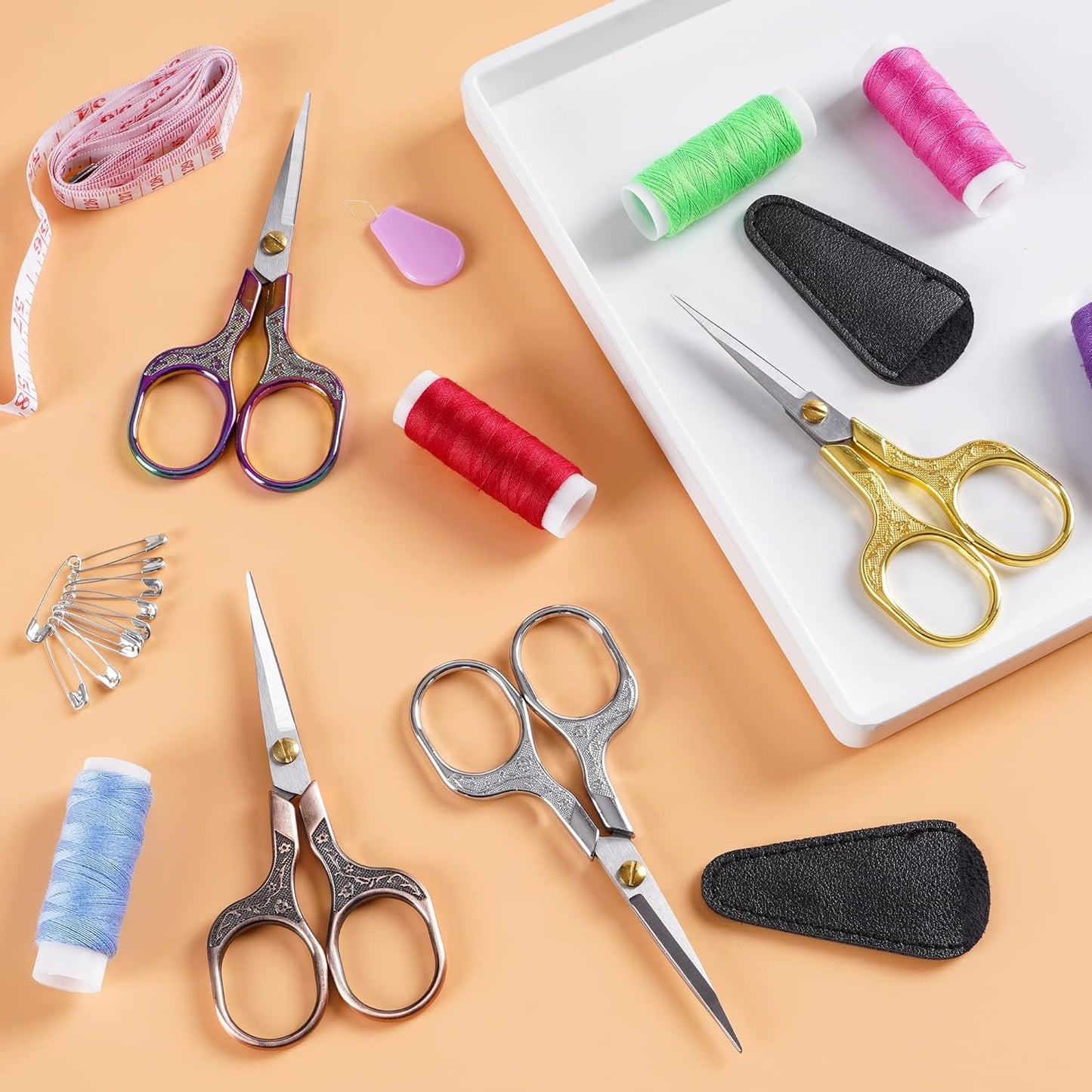 Small sharp scissors-Glexal 5 Inch Precision Scissors-2 pack,razor Sharp Blade Shears for craft embroidery sewing school office cutting…