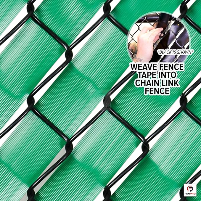 Chain Link Fence Privacy Tape (Emerald Green)