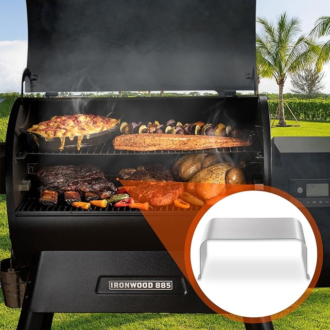 Stainless Steel Grill Heat Baffle Diffuser Replacement for Traeger Ironwood 650/885 Pro 575/780 D2 Timberline 850/1300 Series Pellet Grill Accessories,Modified Flame Tamer for Traeger Parts KIT0450
