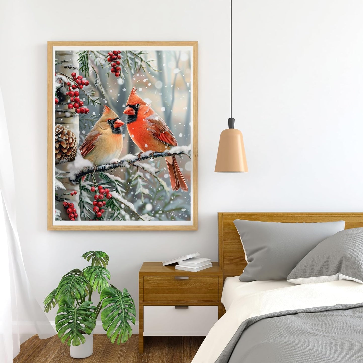 Moohue 14ct Counted Cross Stitch Kits for Adults Winter Animals Birds Printed Stamped Cross Stitch Patterns Kits Cross Stitch Supplies (Winter Animals Birds)