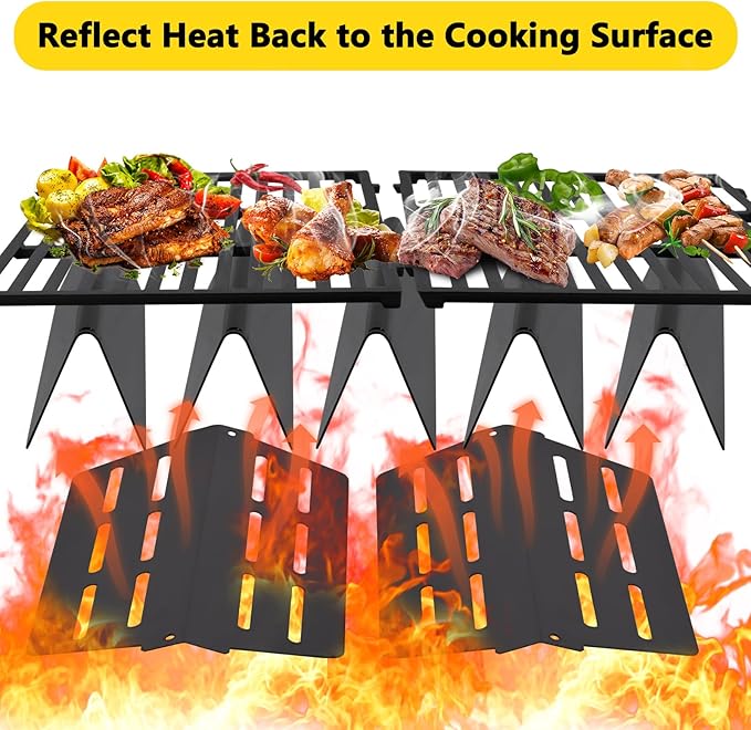 Grill Parts Replacement for Weber Genesis 300 Series E310 E320 E330 S310 S320 S330 EP310 EP320 EP330 with Front Control, 7524 Grill Grates 7620 Flavorizer Bars 65505 Heat Deflectors