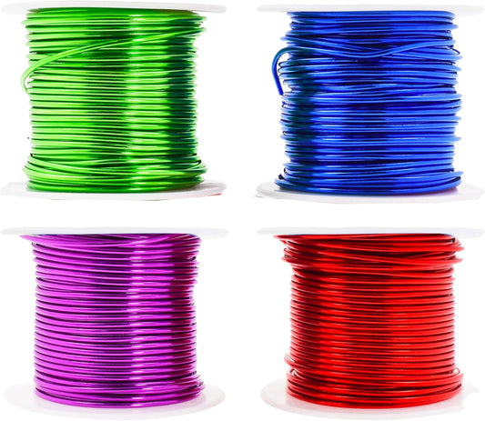 Mandala Crafts 18 Gauge Anodized Aluminum Craft Wire for Jewelry Making - 400 FT Colored Flexible Rainbow Wire - Bendable for Bonsai Armature Crafting Sculpting
