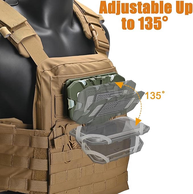 Tactical Plate Carrier Phone Mount, Universal Molle Phone Holder,Tactical Phone Holder Foldable Navigation Board for Tactical Vest Attachments