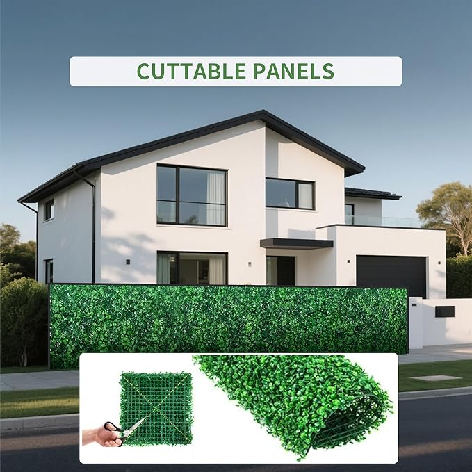 24PCS 24x16inch Artificial Boxwood Panels - UV Protected Privacy Screen Indoor Outdoor Garden Fence