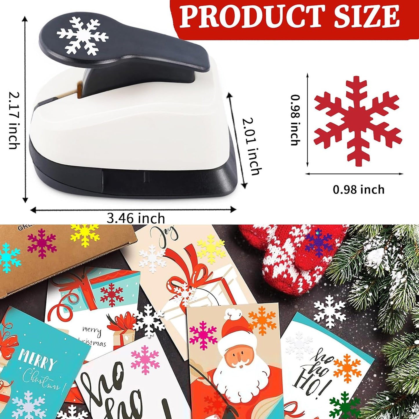Snowflakes Punch for Crafting, 1 Inch Christmas Punch, Paper Punches for Christmas, Snowflakes Hole Punches, Snowflake Crafts Puncher for Handmade Scrapbook Cards