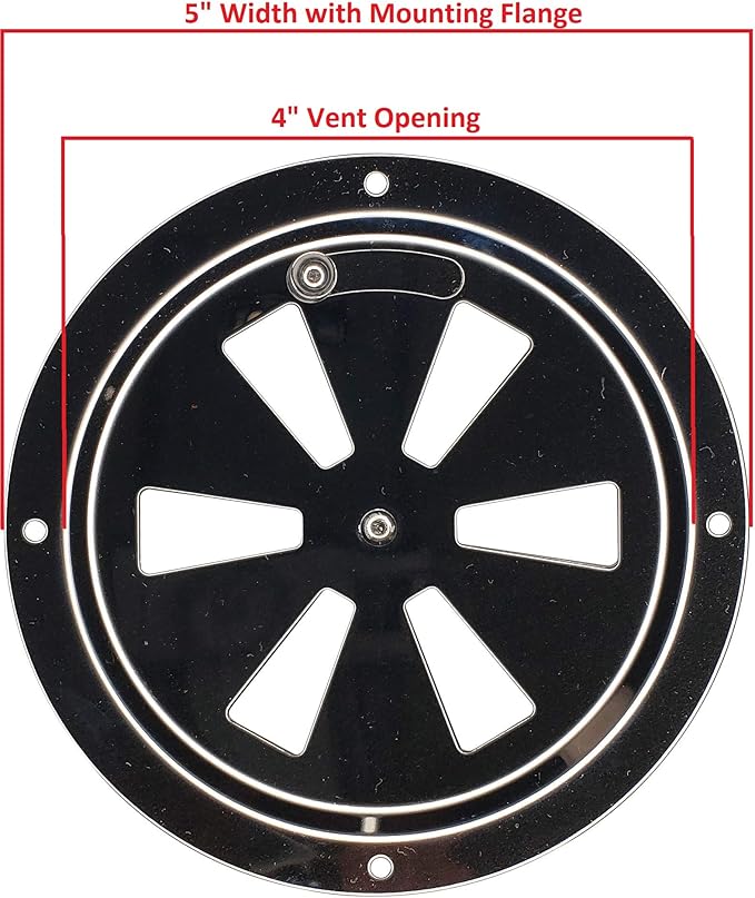 4" BBQ Smoker Air Vent (Stainless Steel) - Pinwheel Grill Damper For Increased Airflow