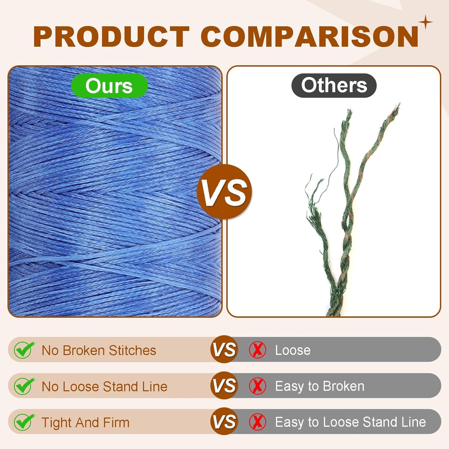 PATIKIL 284 Yard Flat Waxed Thread 150D 1mm Leather Sewing Cord for Repairing Shoes Bags Wallets Jewelry Making DIY Leather Craft, Dark Brown