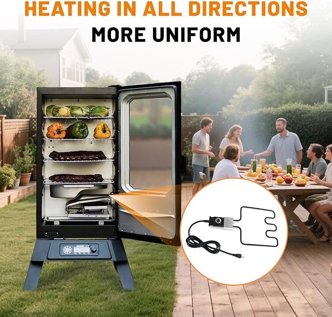 Heating Element Compatible with Masterbuilt Electric Smoker and Grill,Adjustable Thermostat Cord Controller Replacement,Masterbuilt Smoker Parts for Smokers & Turkey Fryers,1500Watt
