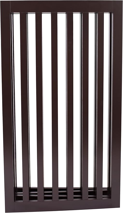 INTERNET'S BEST Dog Gate Indoor Freestanding Pet Barrier, Folding Wood Dog Fence, Extra Wide Doorway Puppy Gate, Indoor Animal Privacy Panel, Wooden Cat Fence - 4 Panel - 36", Espresso