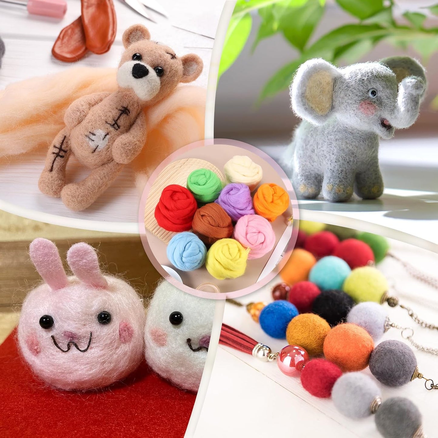 PATIKIL Wool Roving Yarn, 80G/2.82OZ Soft Felting Wool Pure Chunky Roving Yarn Bulk for Needle Felting Knitting Blanket Spinning Weaving DIY Craft, Gray